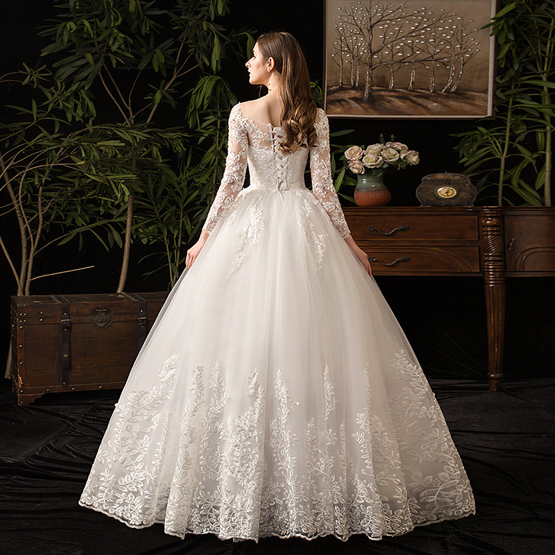 Long Sleeve lace ball gown Wedding Dress