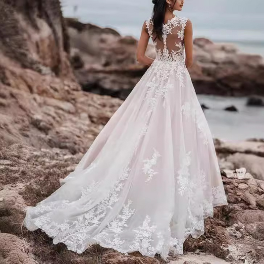 Lace wedding dress | ivory wedding dress | A-line wedding dress