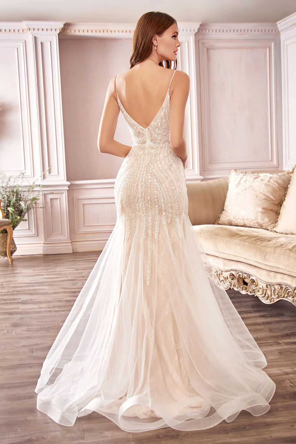 2026-97 Beaded Mermaid Wedding Dress