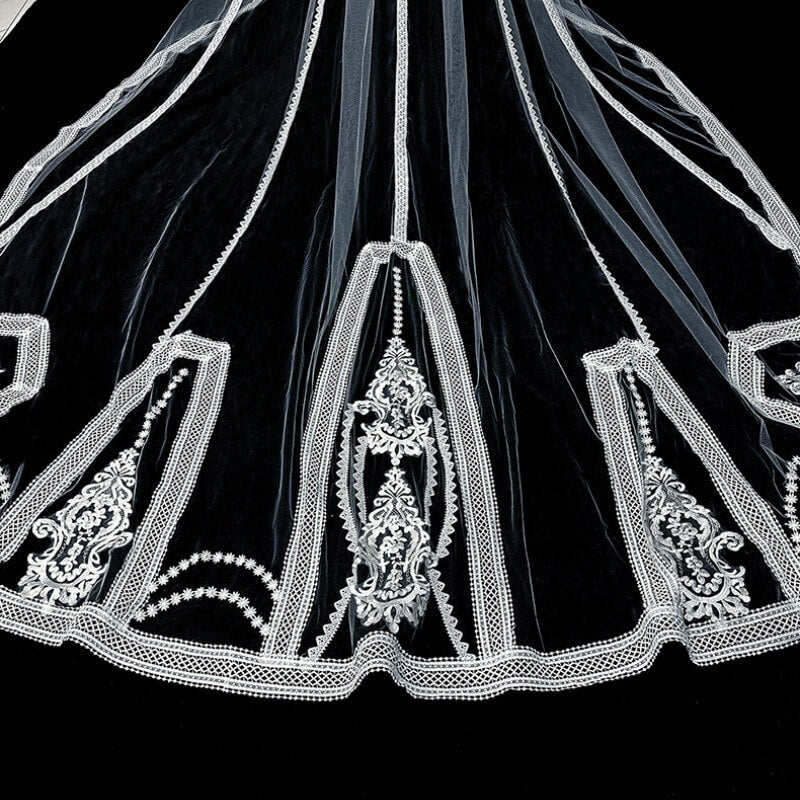 Wide Lace Cathedral Veil