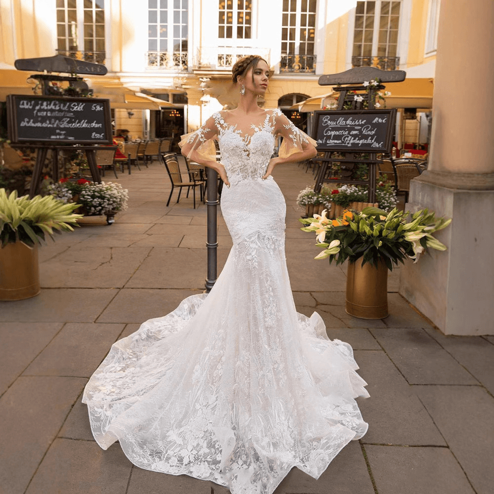 Lace mermaid wedding dress