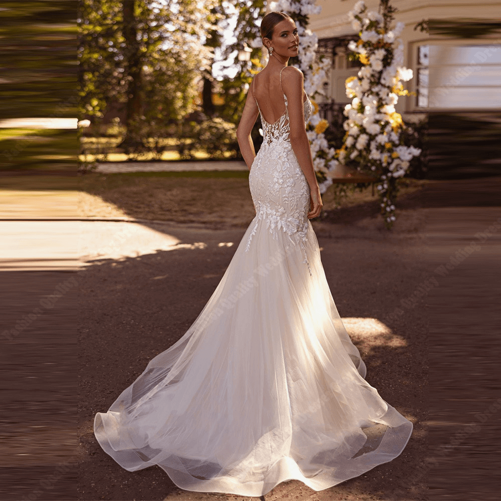 Halter wedding dresses | Slip wedding dress | mermaid wedding dress | lace