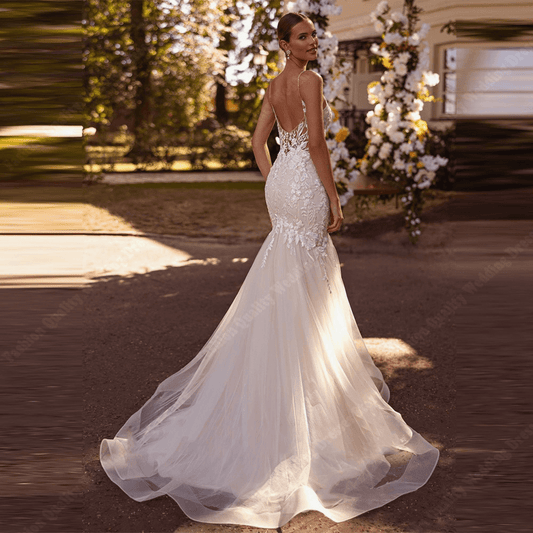 Halter wedding dresses | Slip wedding dress | mermaid wedding dress | lace
