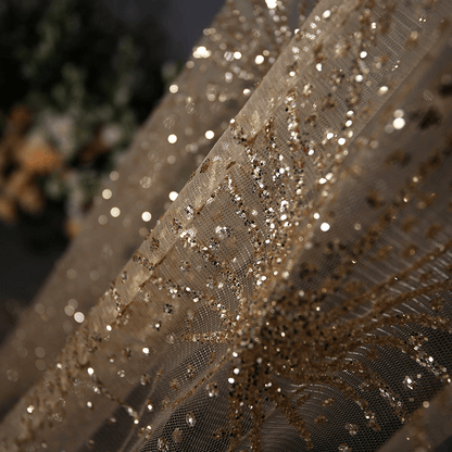 Gold Glitter Mesh Chapel Veil | wedding veils