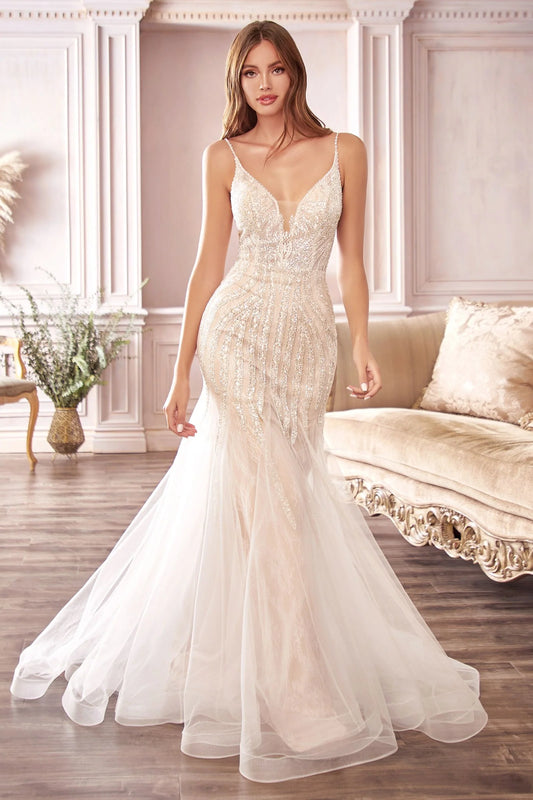 2026-97 Beaded Mermaid Wedding Dress
