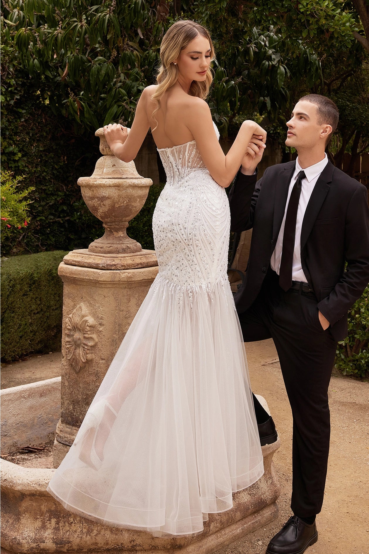 2026-01 Long Beaded Mermaid Wedding Dress