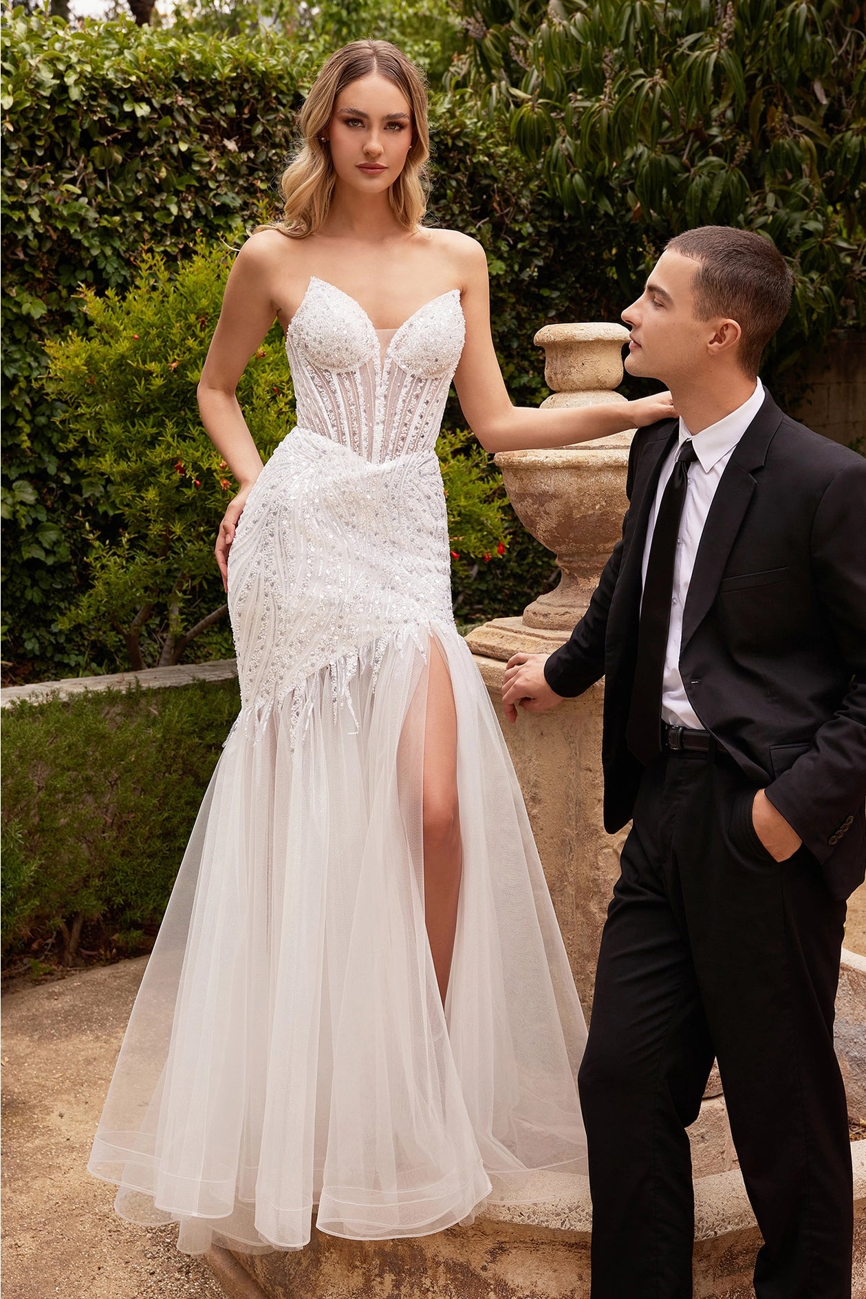 2026-01 Long Beaded Mermaid Wedding Dress