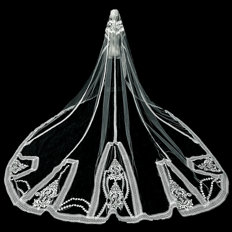 Wide Lace Cathedral Veil