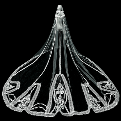 Wide Lace Cathedral Veil