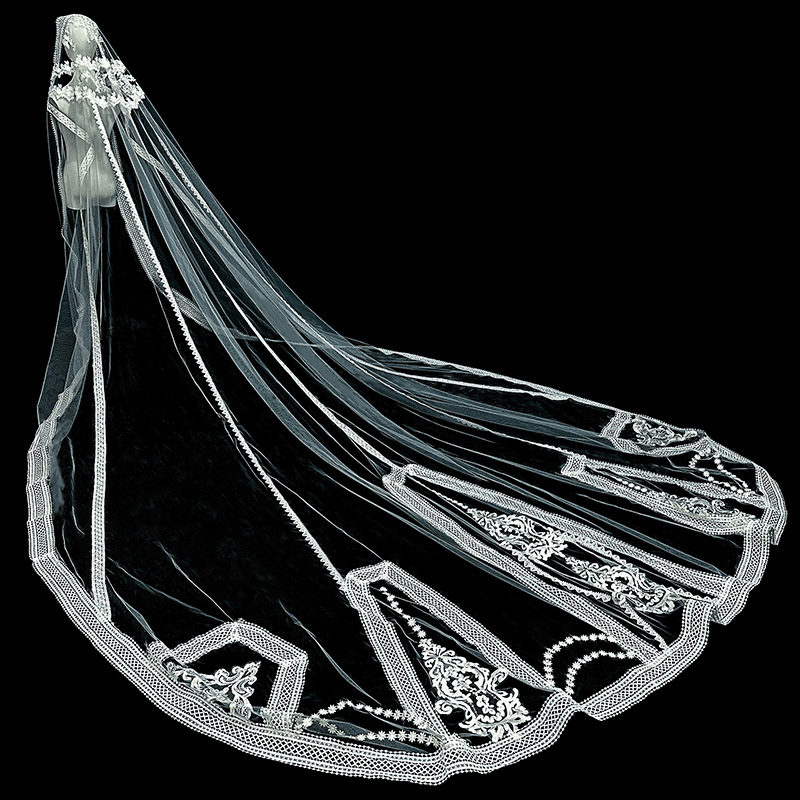 Wide Lace Cathedral Veil