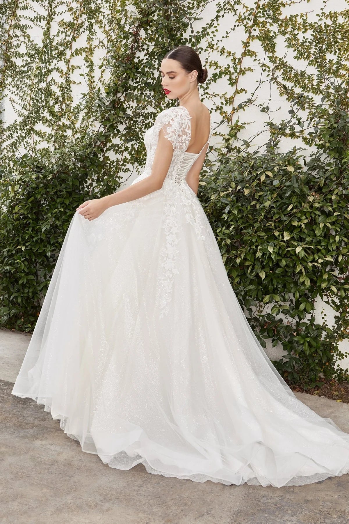2026-24 Illusion Neckline Ball Gown Wedding Dress
