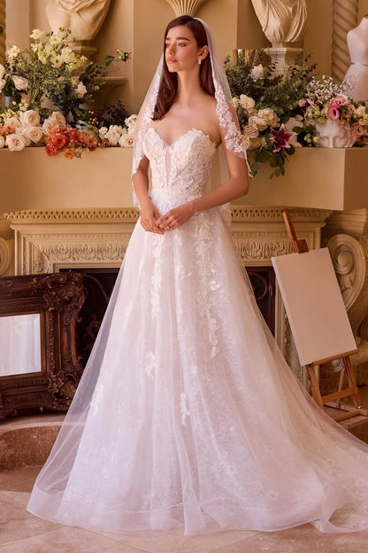 2026-20 Deep Sweetheart Strapless Bridal Ball Gown Wedding Dress