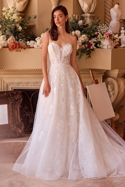 2026-20 Deep Sweetheart Strapless Bridal Ball Gown Wedding Dress
