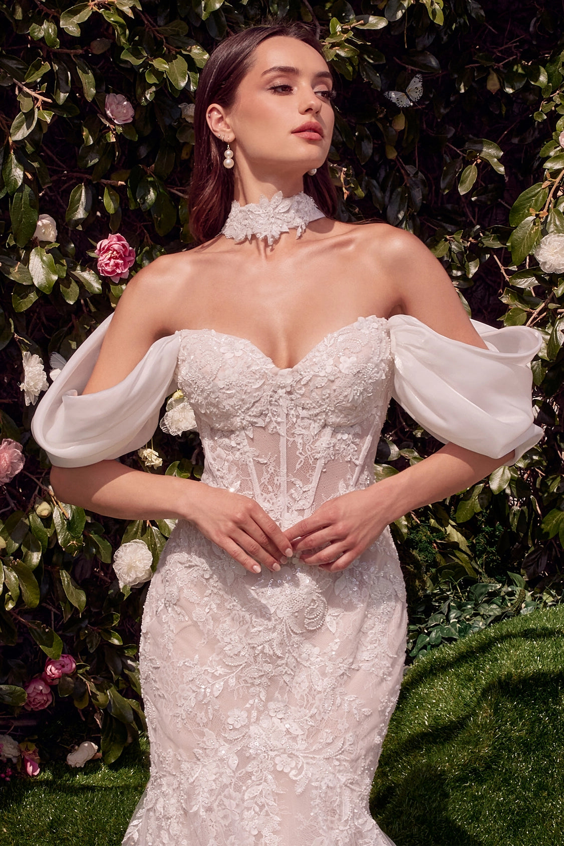 2026-56 Detachable Wings Mermaid Wedding Gown