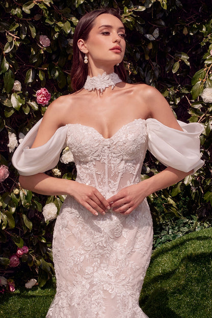 2026-56 Detachable Wings Mermaid Wedding Gown
