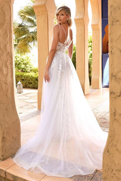 2026-05 Lace Mermaid Wedding Dress with Overskirt