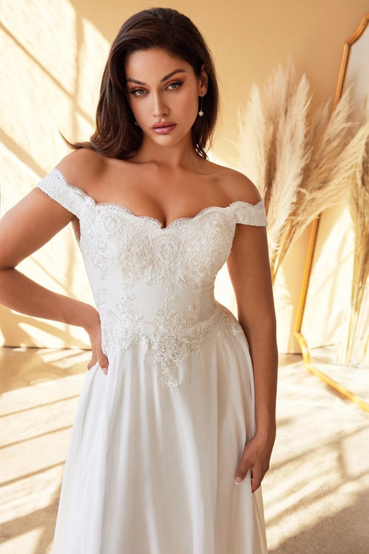 2026-86 Lacelet Off the Shoulder A Line Wedding Dress
