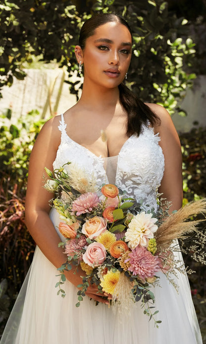 2026-61 Layered A-Line Tulle Bridal Gown