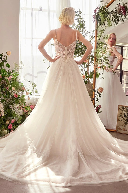 2026-18 Spaghetti Straps Bridal Ball Gown Wedding Dress