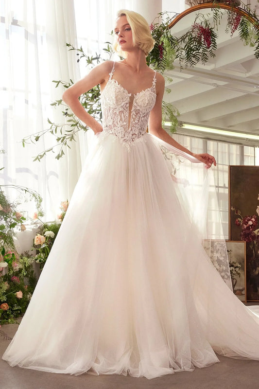 2026-18 Spaghetti Straps Bridal Ball Gown Wedding Dress