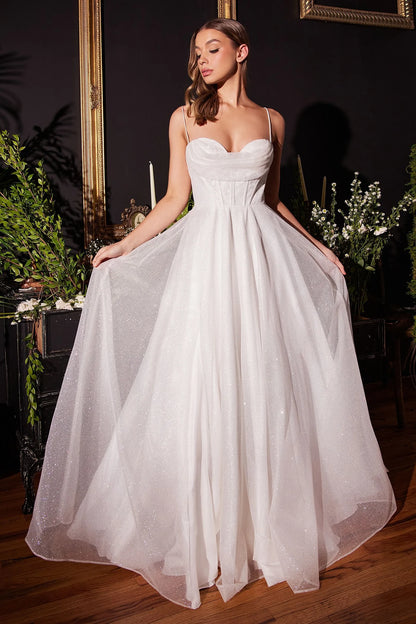2026-96 Long Bridal Gown Glitter A Line Wedding Dress