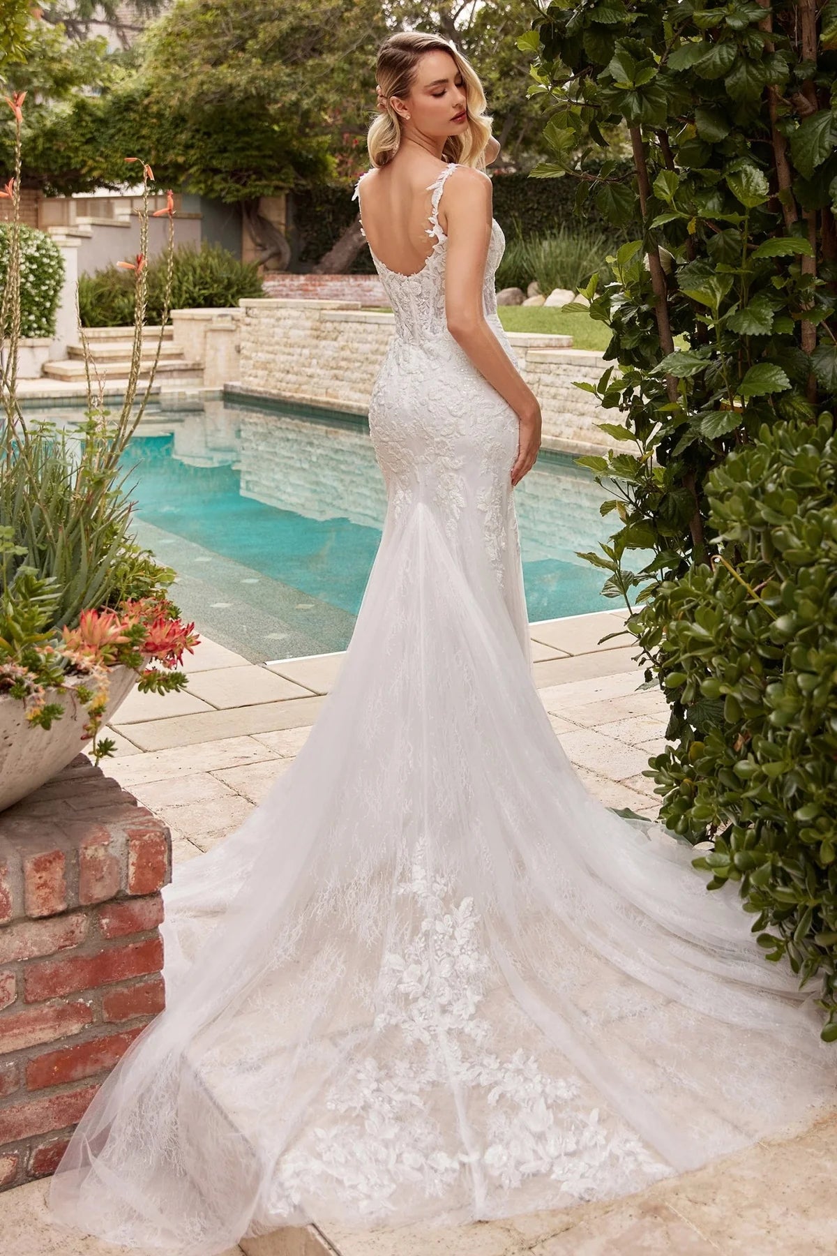 2026-25 Spaghetti Straps Corset Lace Mermaid Wedding Dress