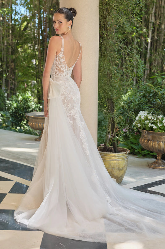 2026-12 Long Mermaid Bridal Gown Corset Wedding Dress