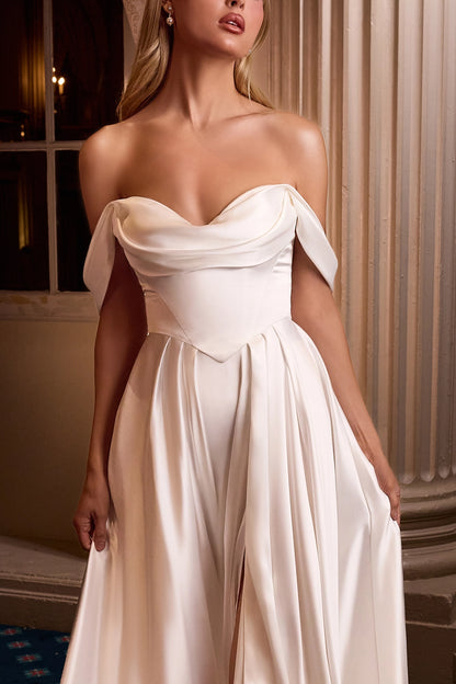 2026-77 Simple Long Bridal A Line Wedding Dress