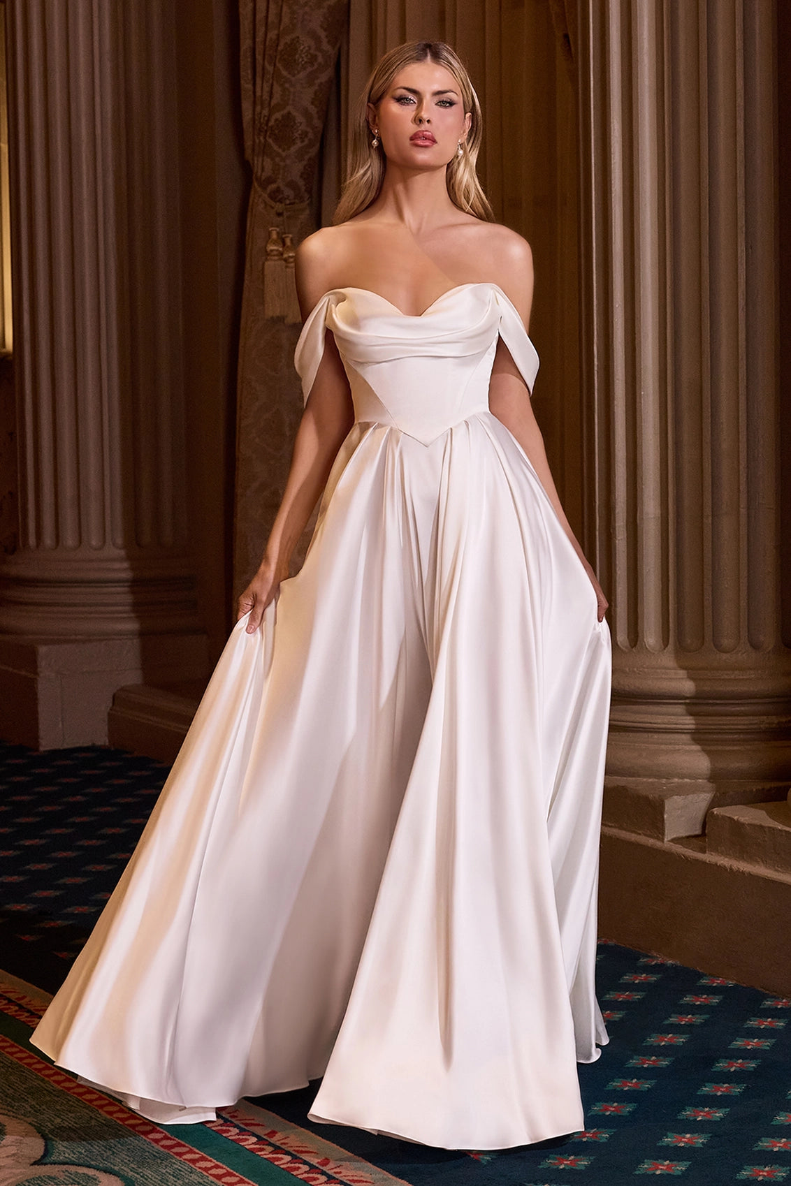 2026-77 Simple Long Bridal A Line Wedding Dress
