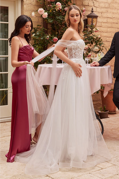 2026-09 Long Bridal Gown A Line Corset Wedding Dress