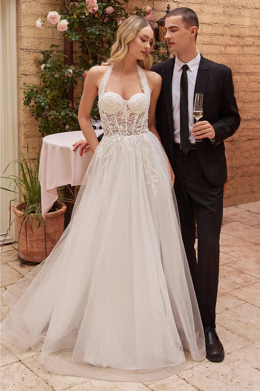 2026-09 Long Bridal Gown A Line Corset Wedding Dress