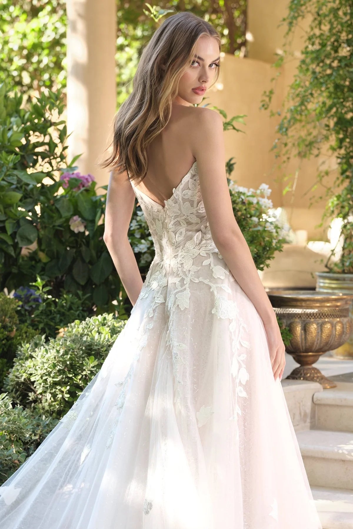 2026-27Strapless Illusion Plunge Neckline A Line Wedding Dress