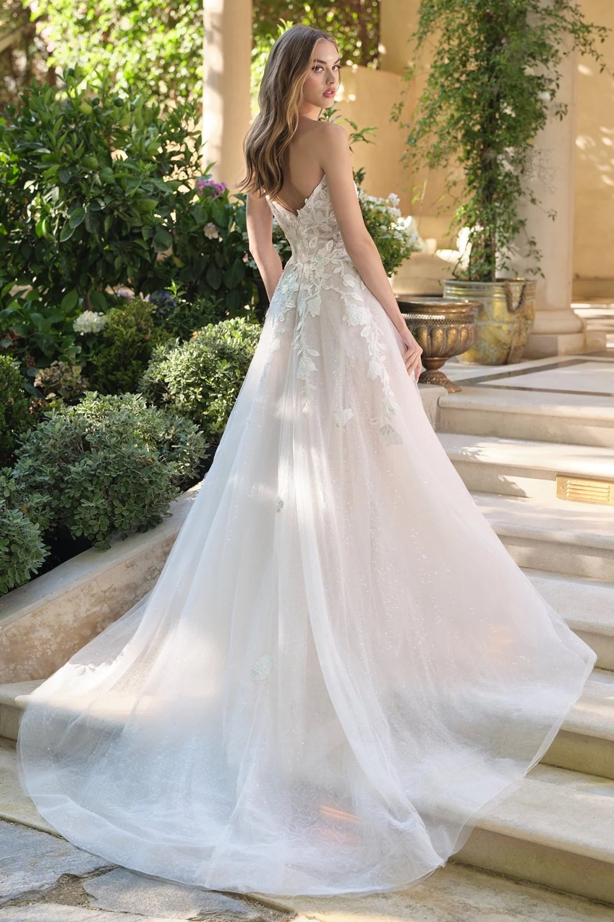 2026-27Strapless Illusion Plunge Neckline A Line Wedding Dress