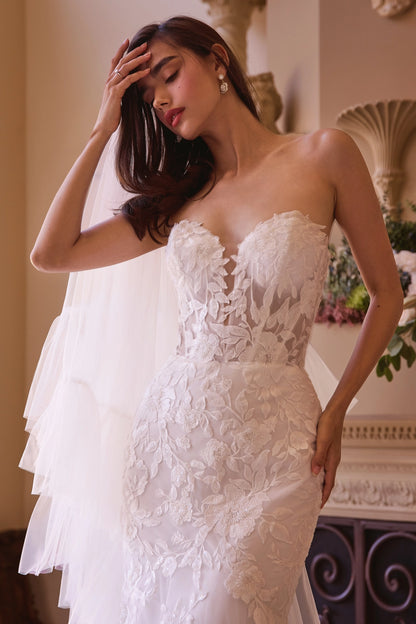 2026-78 Strapless Mermaid Wedding Dress & Sleeves
