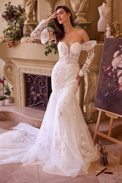 2026-78 Strapless Mermaid Wedding Dress & Sleeves