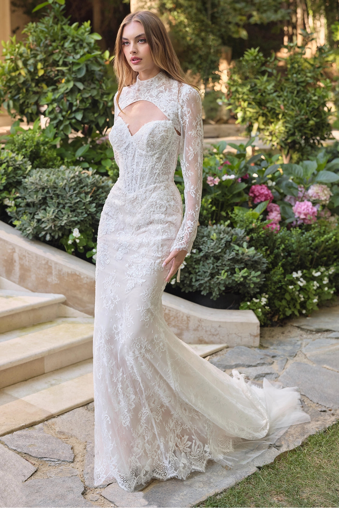 Strapless sweetheart detachable lace sleeves wedding dress full length by Howedding