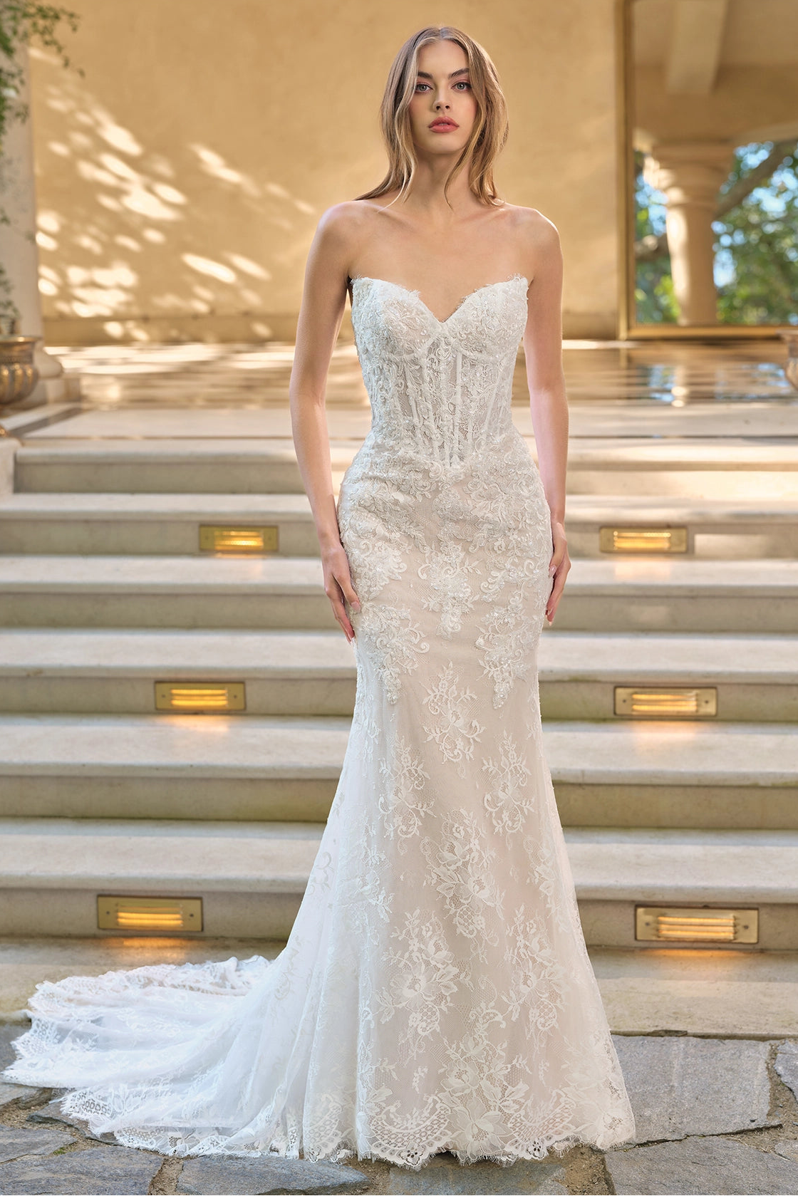 Strapless sweetheart wedding dress without sleeves by Howedding