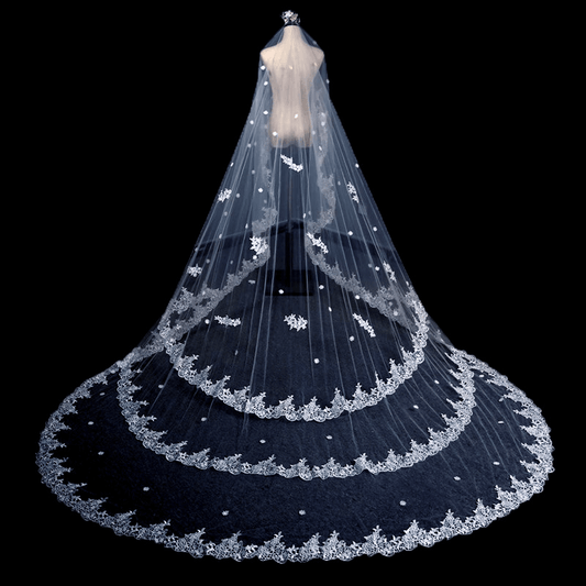 Three-circle lace cathedral veil | wedding veils