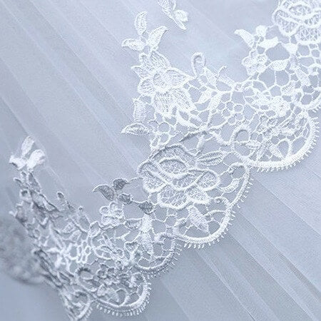 Three-circle lace cathedral veil | wedding veils