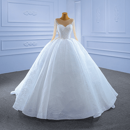 ball gown wedding dress with pearl