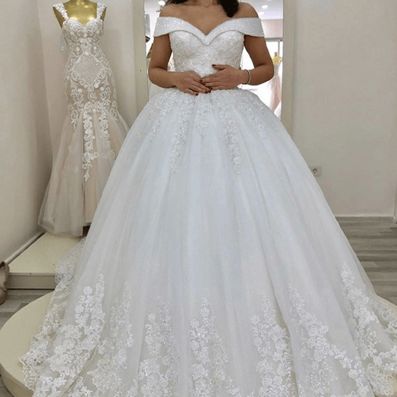 princess ball gown wedding dress | off shoulderwedding dress