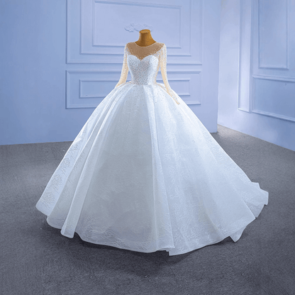 ball gown wedding dress with pearl