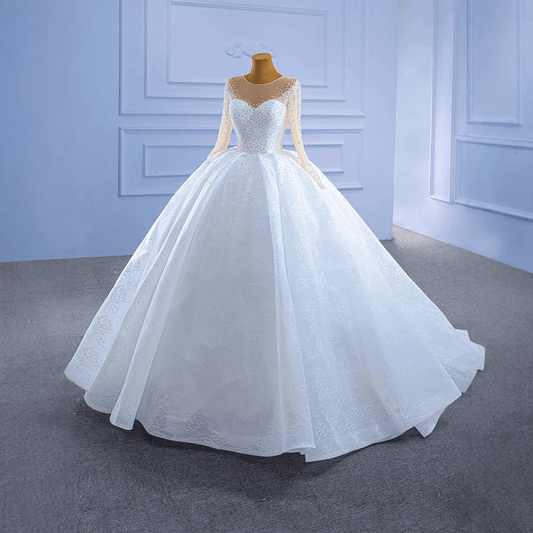 ball gown wedding dress with pearl