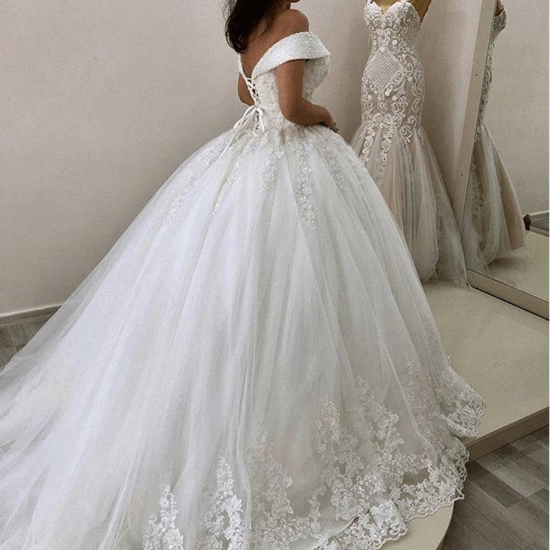 princess ball gown wedding dress | off shoulderwedding dress