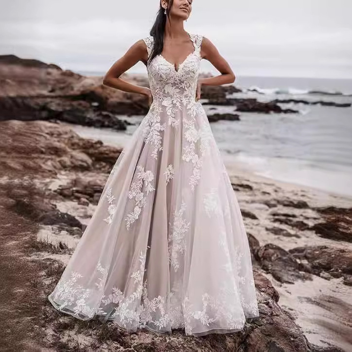 Lace wedding dress | ivory wedding dress | A-line wedding dress