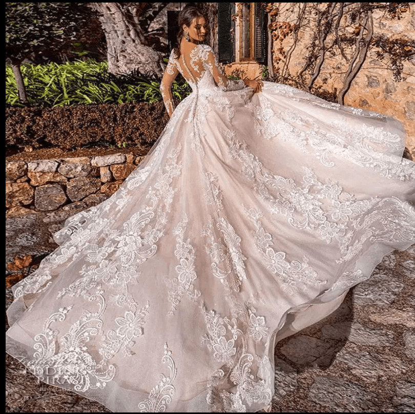 long sleeve wedding dresses | lace ball gown wedding dress