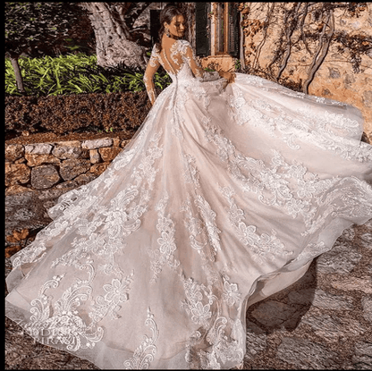 long sleeve wedding dresses | lace ball gown wedding dress