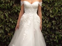 2026-53 Off the Shoulder A-Line Lace & Tulle Wedding Dress