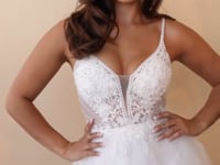 2026-55 Layered Tulle A-Line Wedding Dress with Embellished Lace