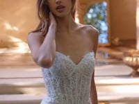 2026-58 Strapless Sweetheart Neckline with Detachable Lace Long sleeves Wedding Dress